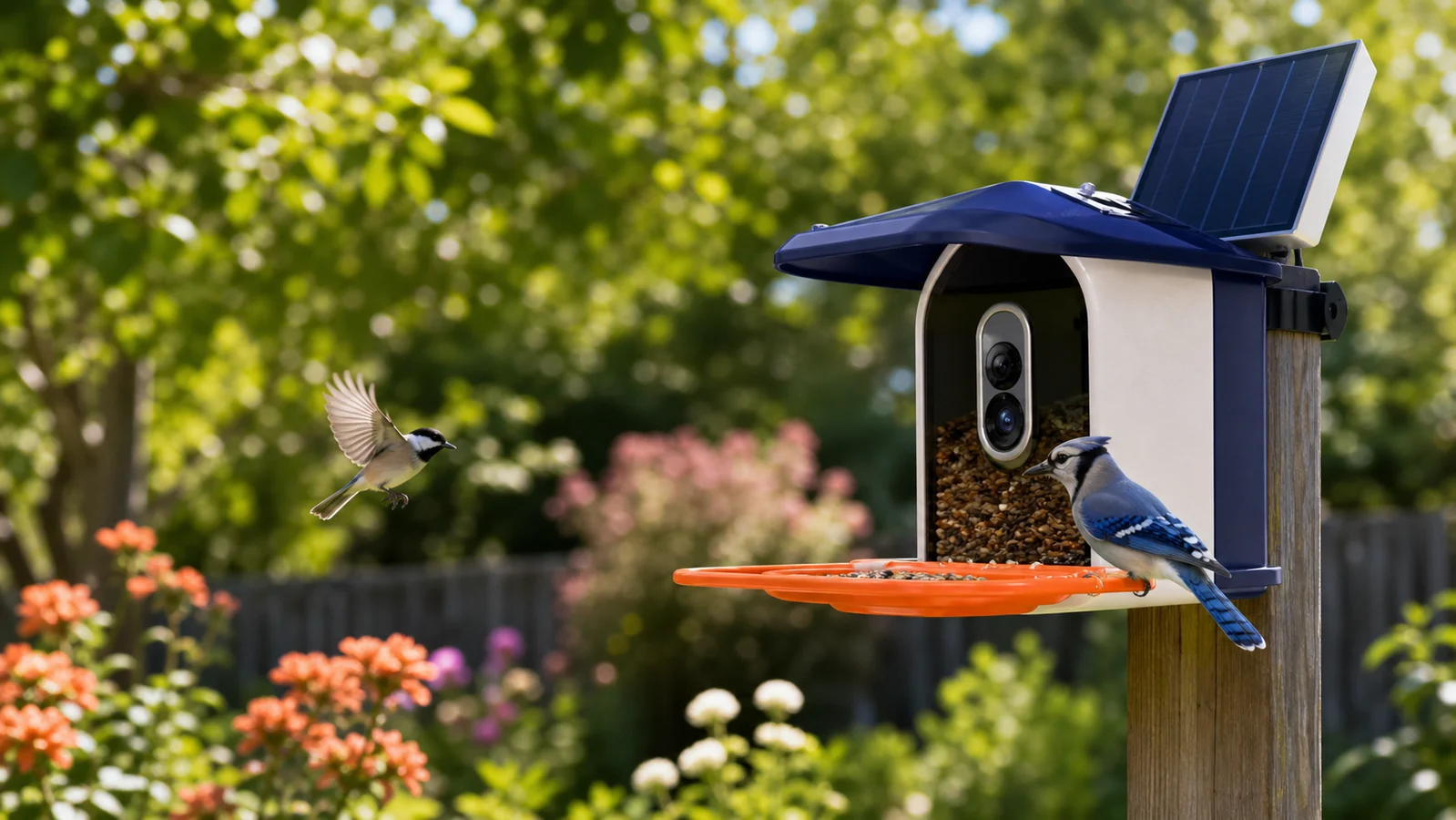 Backyard smart bird feeder support
